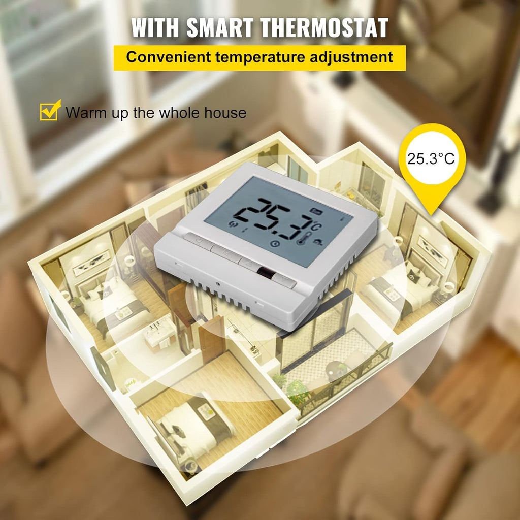 Floor Heating Cable 166.7 Square Feet with Temperature Control Panel L43070