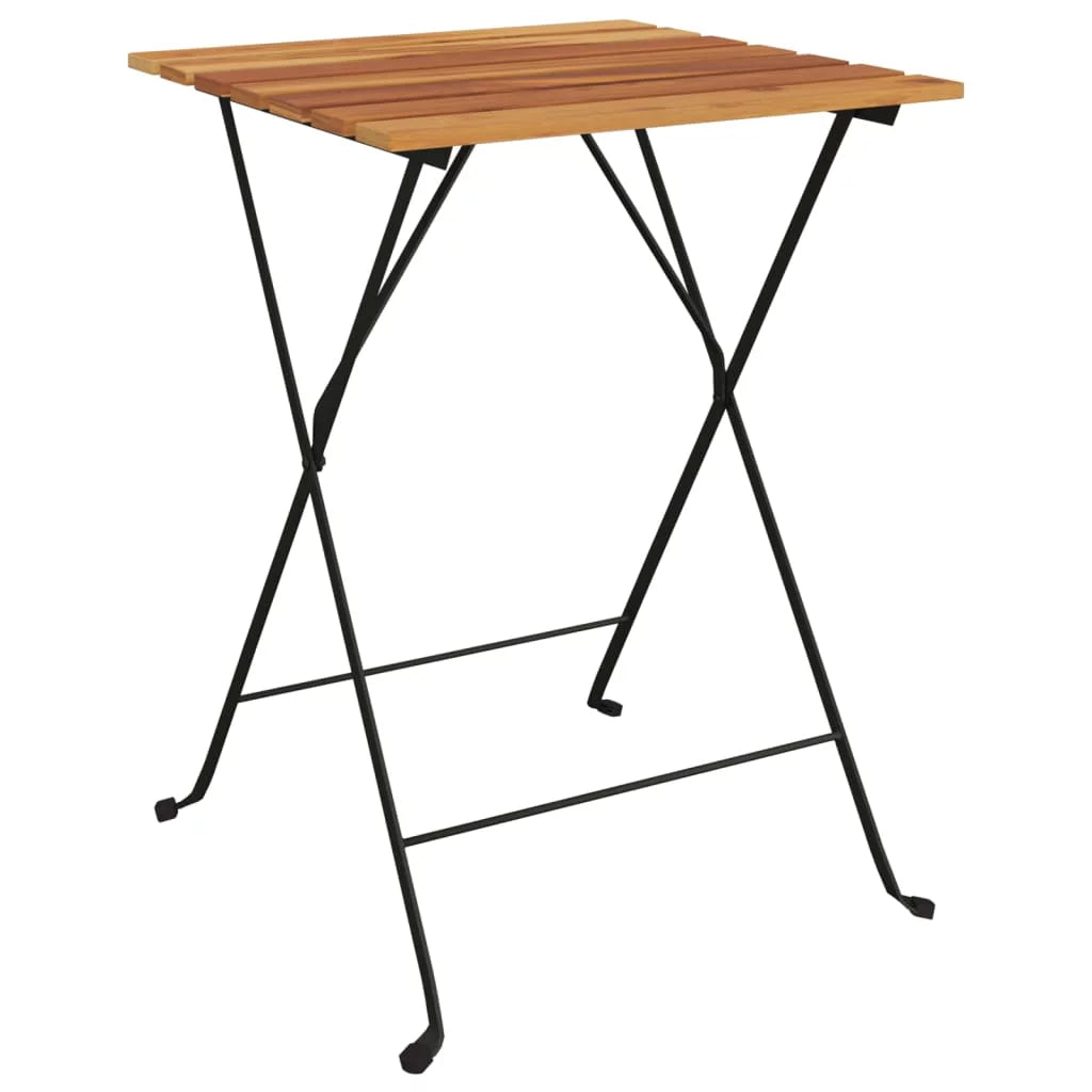 Folding Bistro Table Solid Wood Teak and Steel M865446
