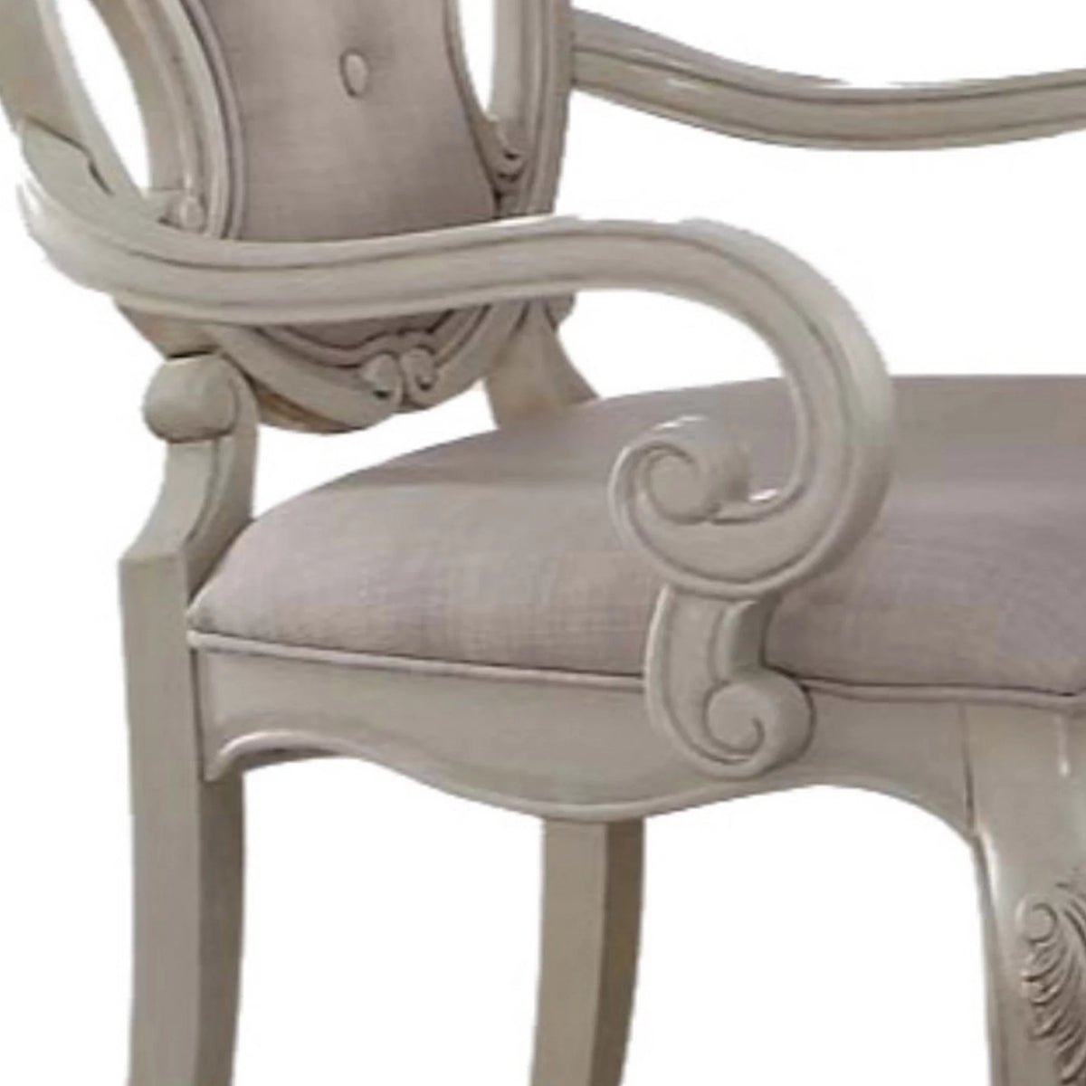 Fabric Upholstered Wooden Arm Chairs Set of Two N4800