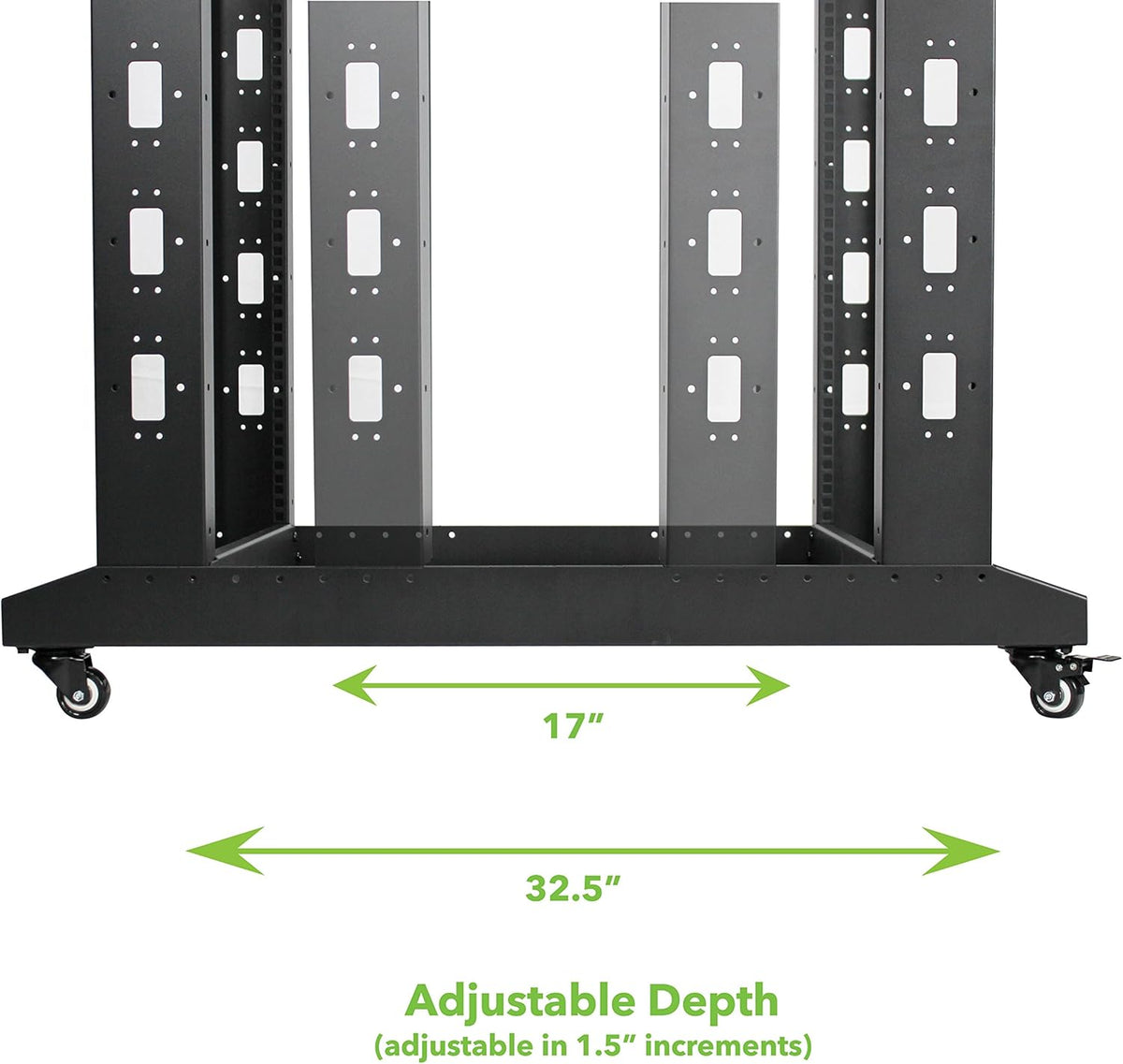 22U 4-Post Open Frame Server Network Rack with Casters Black U52136