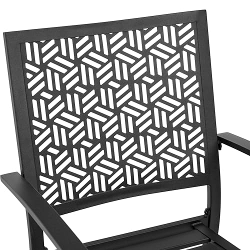 Black Stackable Metal Outdoor Dining Chairs Set of 6 K705288