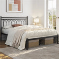 Queen Black Metal Bed Frame with Headboard Q80773