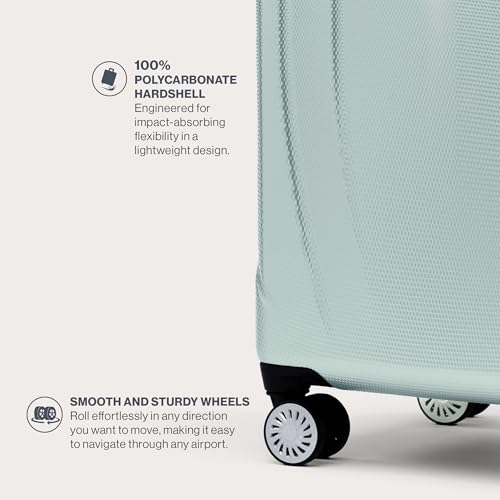 Black 21 Inch Hardside Expandable Luggage with 8 Spinner Wheels C21853