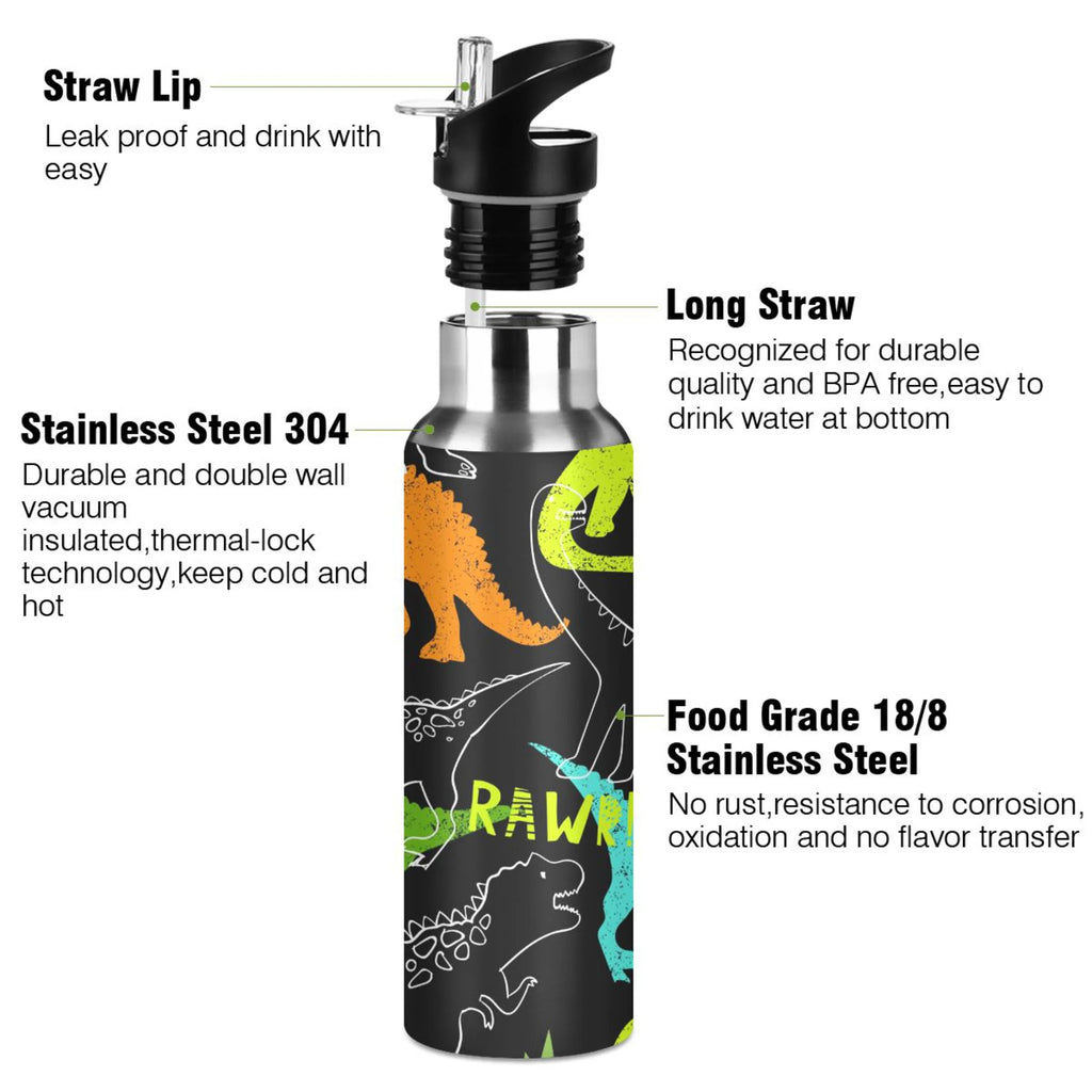 Stainless Steel Insulated Water Bottle with Straw Lid I7413