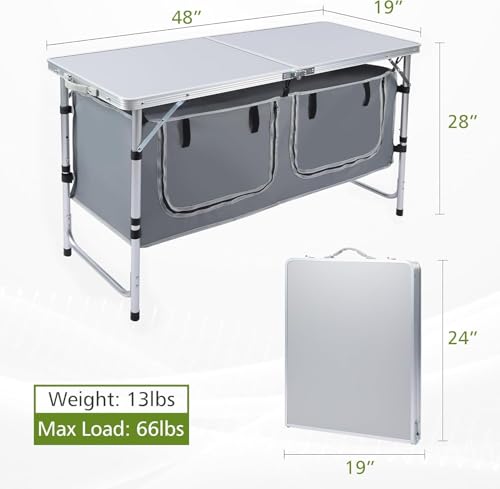 Folding Camping Table with Storage Q87523