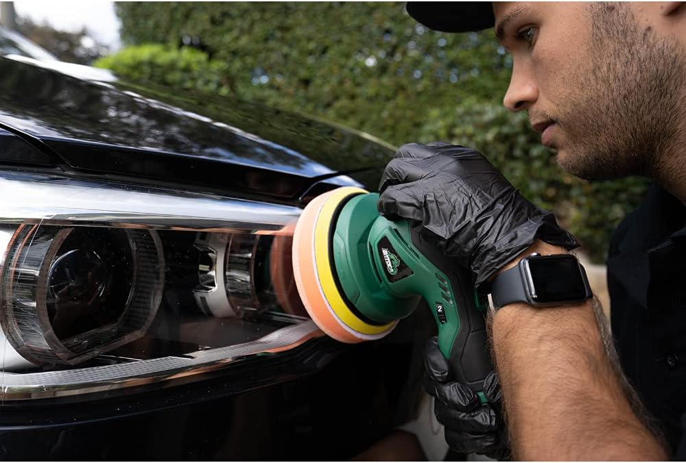 Cordless Car Buffer Polisher with 2pcs 12V Lithium Rechargeable Battery Brushless Polisher V5888