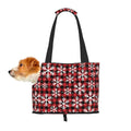 Red Christmas Plaid Snowflakes Prints Foldable Dog Purse Carrier Y946