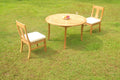 Grade-A Teak 3 Pc Outdoor Dining Set with 52" Round Table O731629