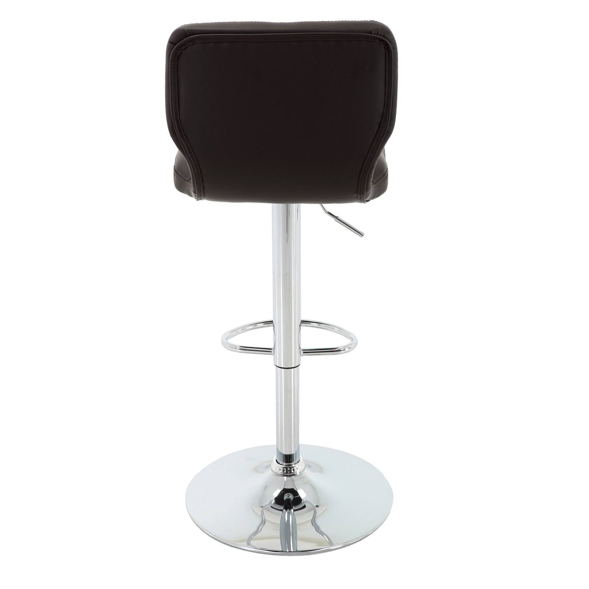 Brown PU Leather Adjustable Bar Stool Set of 2 M399427