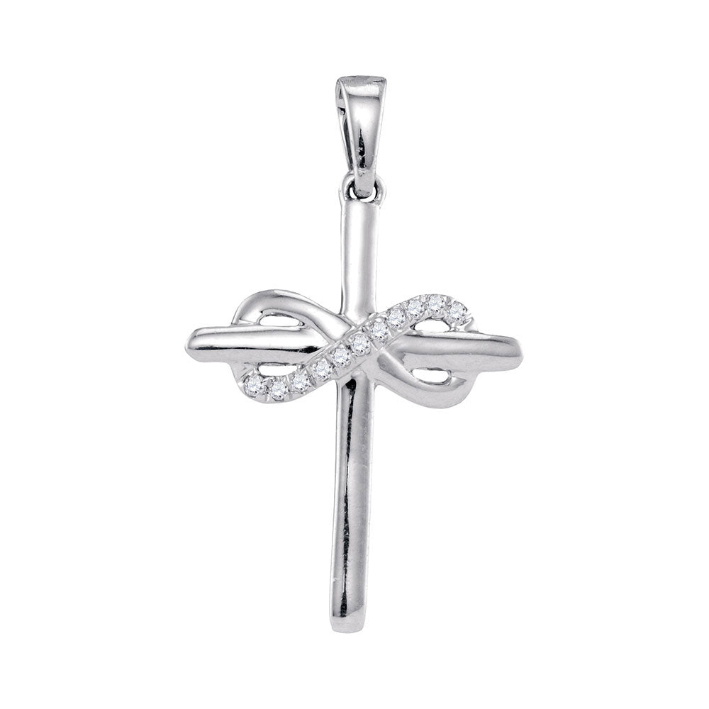 10kt White Gold Diamond Cross Pendant K98629