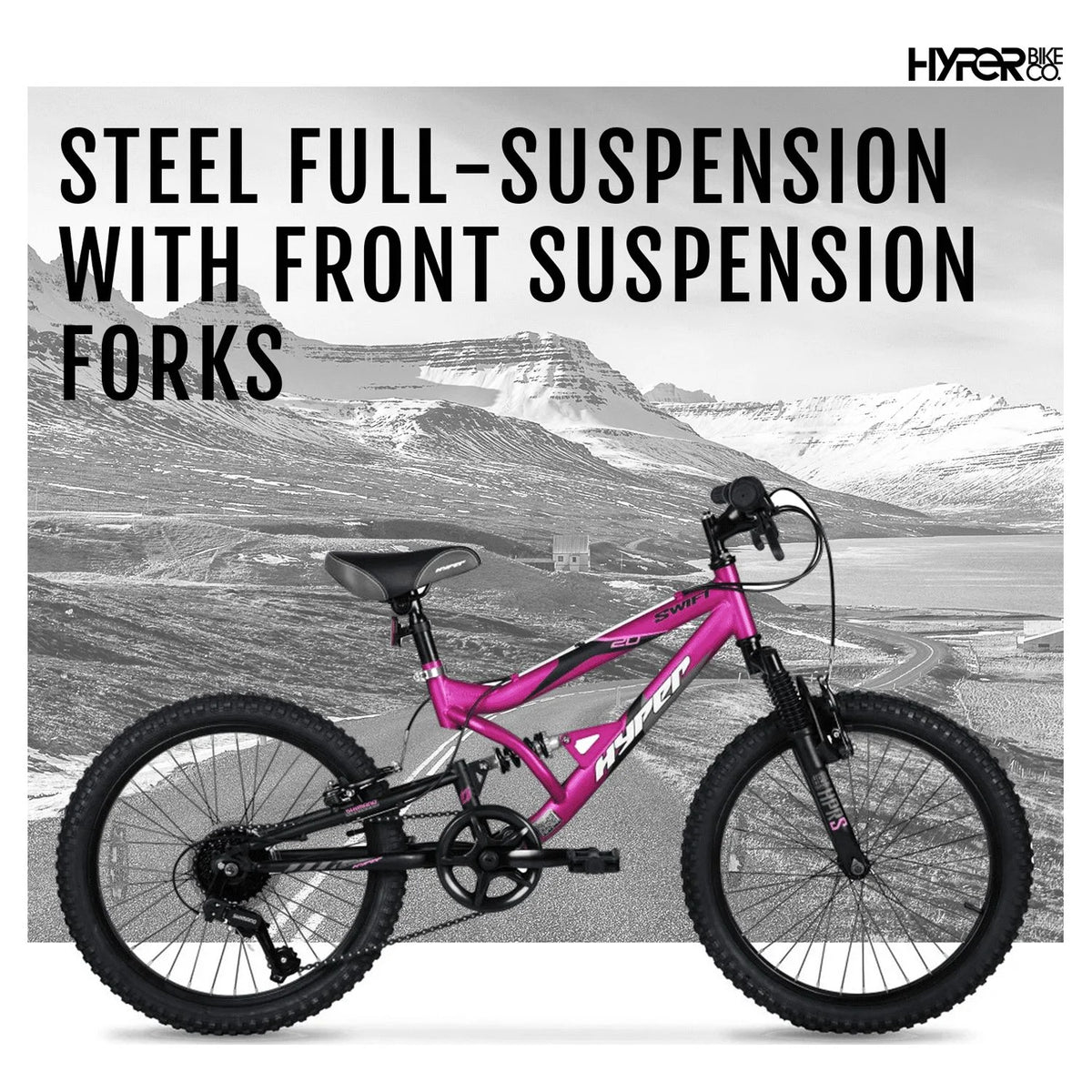 20 Girl's Mountain Bike for Kids, Magenta B8108