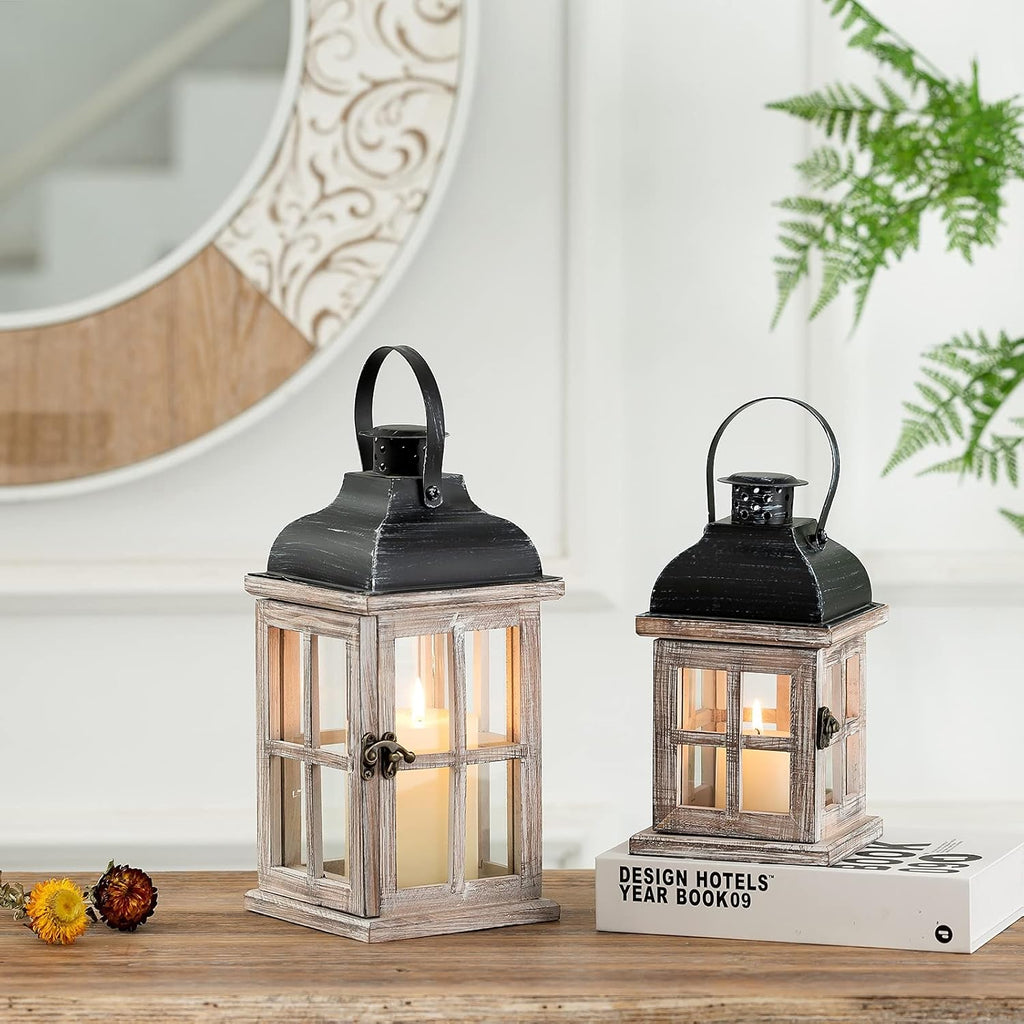 Rustic Wooden Candle Lantern C930