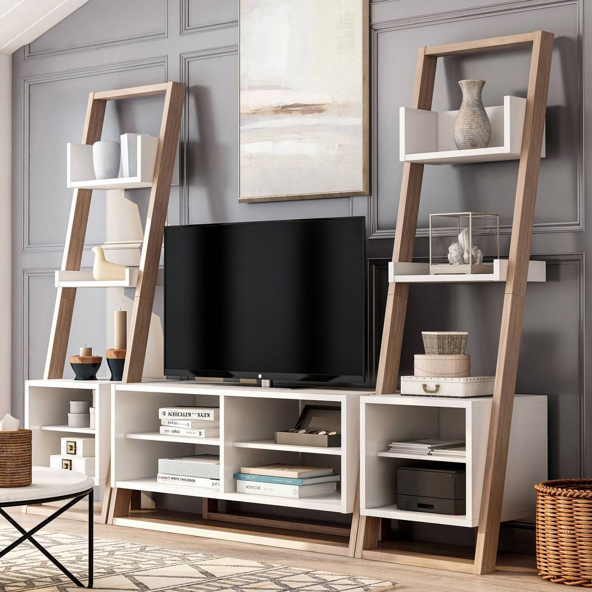 3PC Beige Entertainment Center N328111