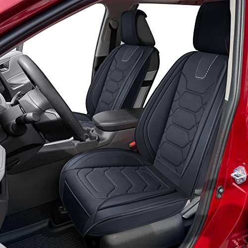 Black Leather Seat Covers for RAV4 (Sport Front Pair, Black&Gray) T316