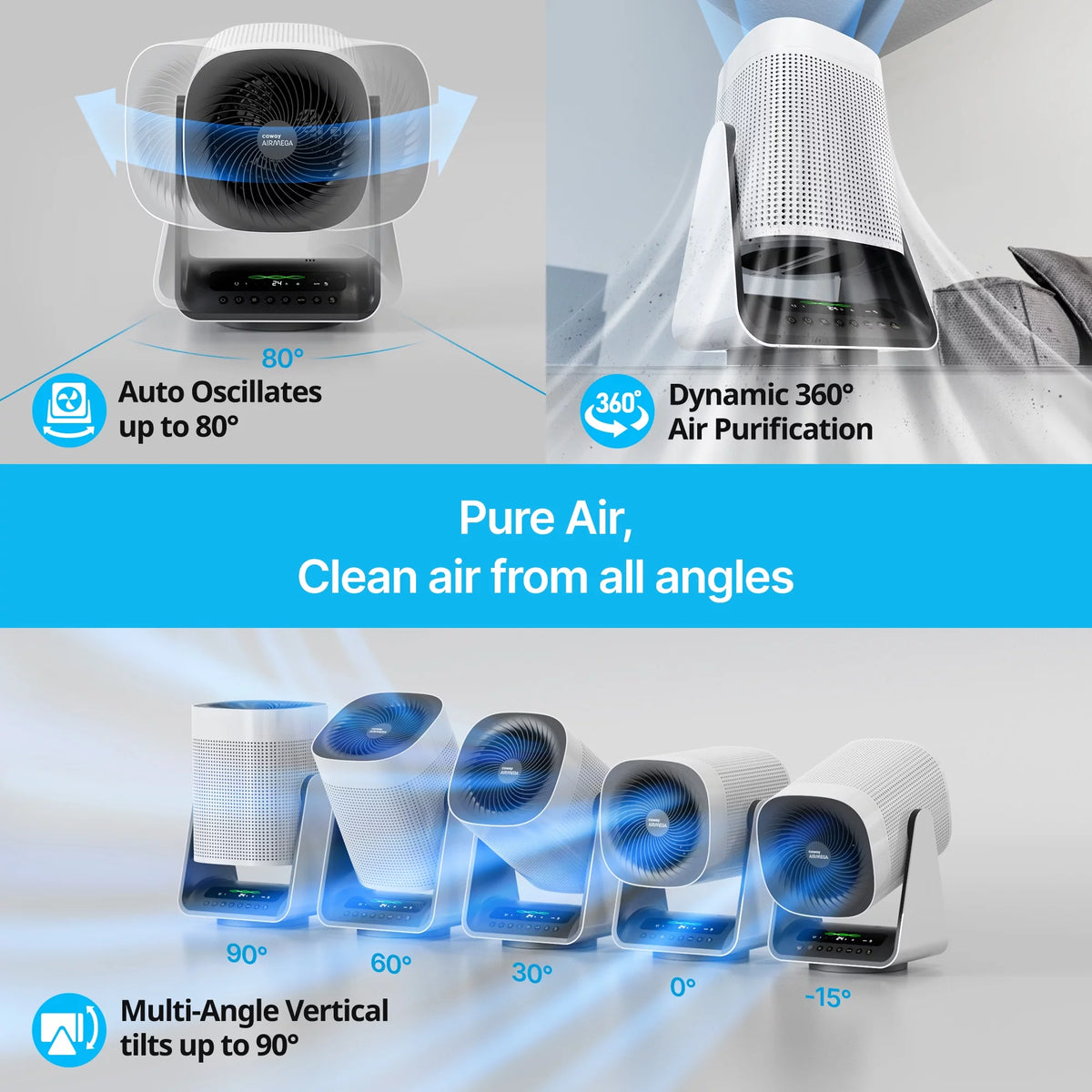 True HEPA Air Purifier + Fan (2in1), Covers Upto 246 sq ft S550