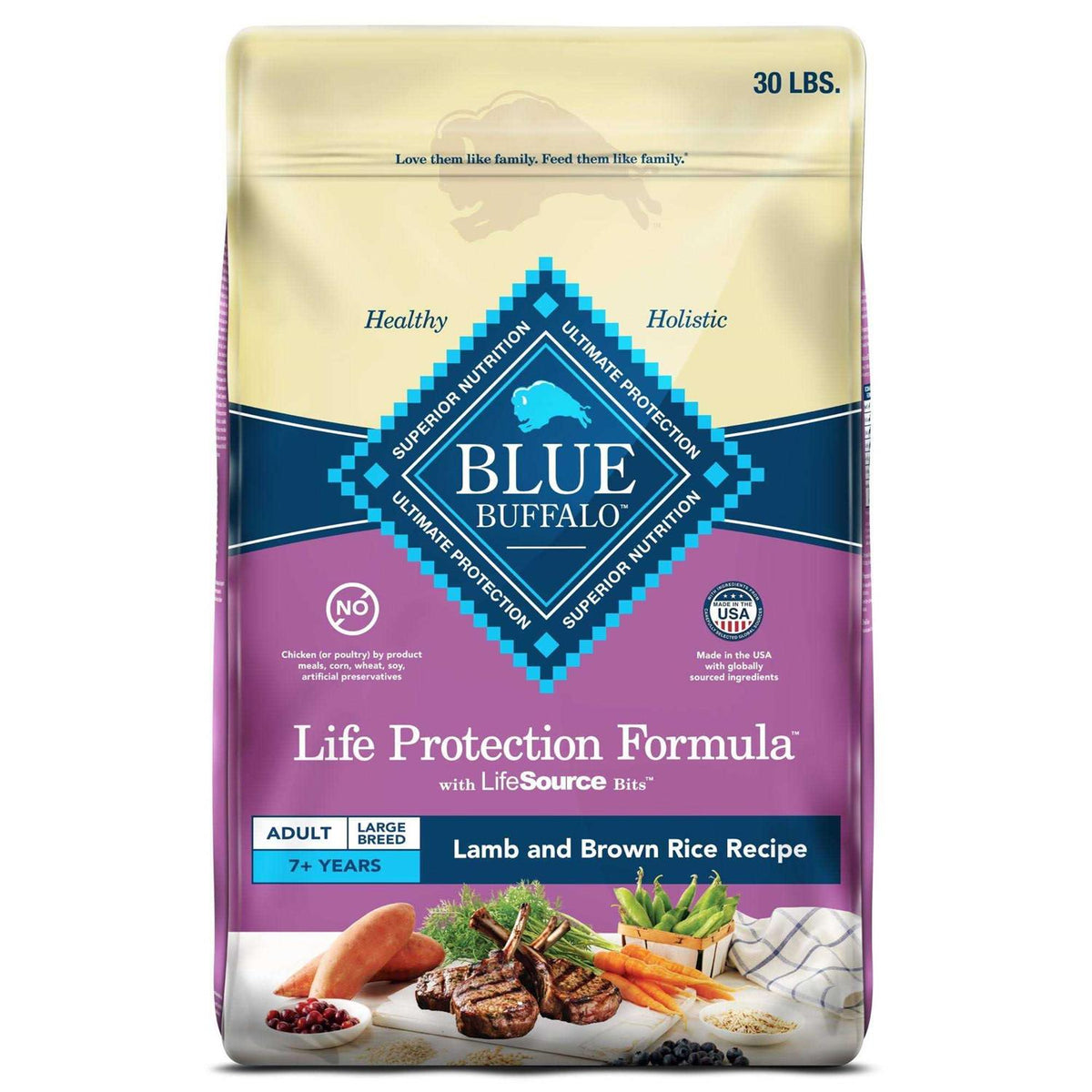 Large Breed Adult Lamb & Brown Rice Recipe Dry Dog Food O9408