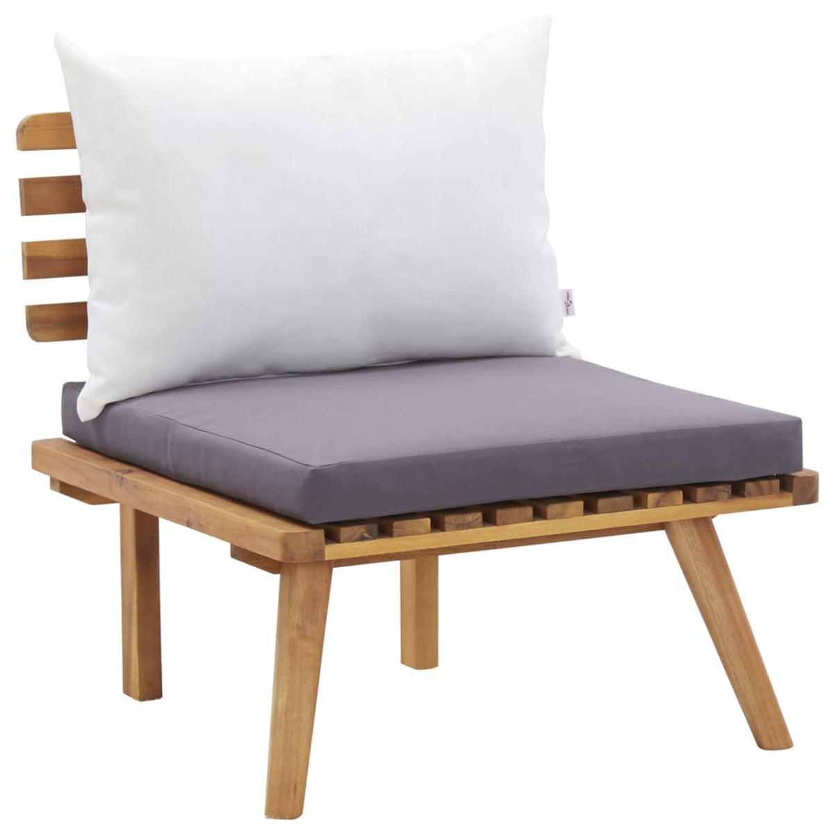 4 Piece Patio Lounge Set with Dark Gray Cushions Acacia Wood Outdoor Sectional Sofa Set Y289109