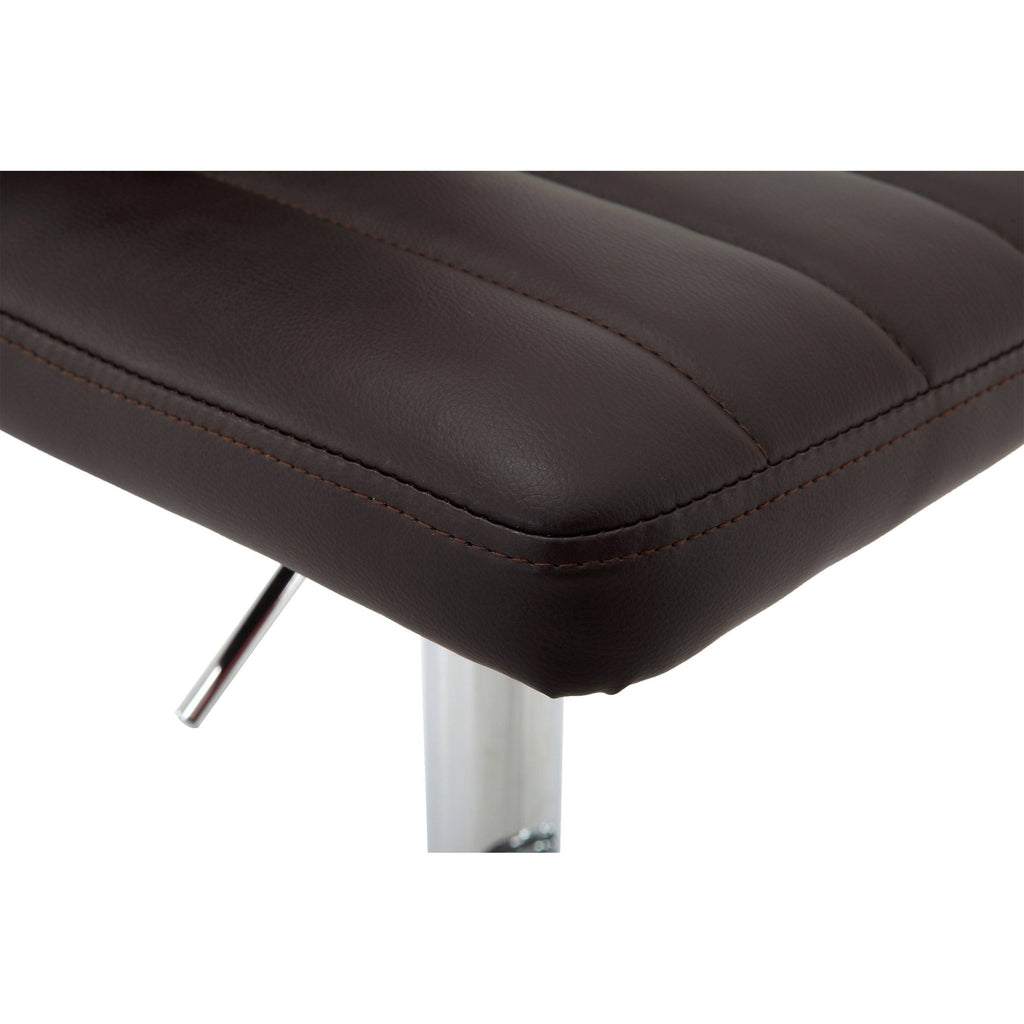 Brown PU Leather Adjustable Bar Stool Set of 2 M399427