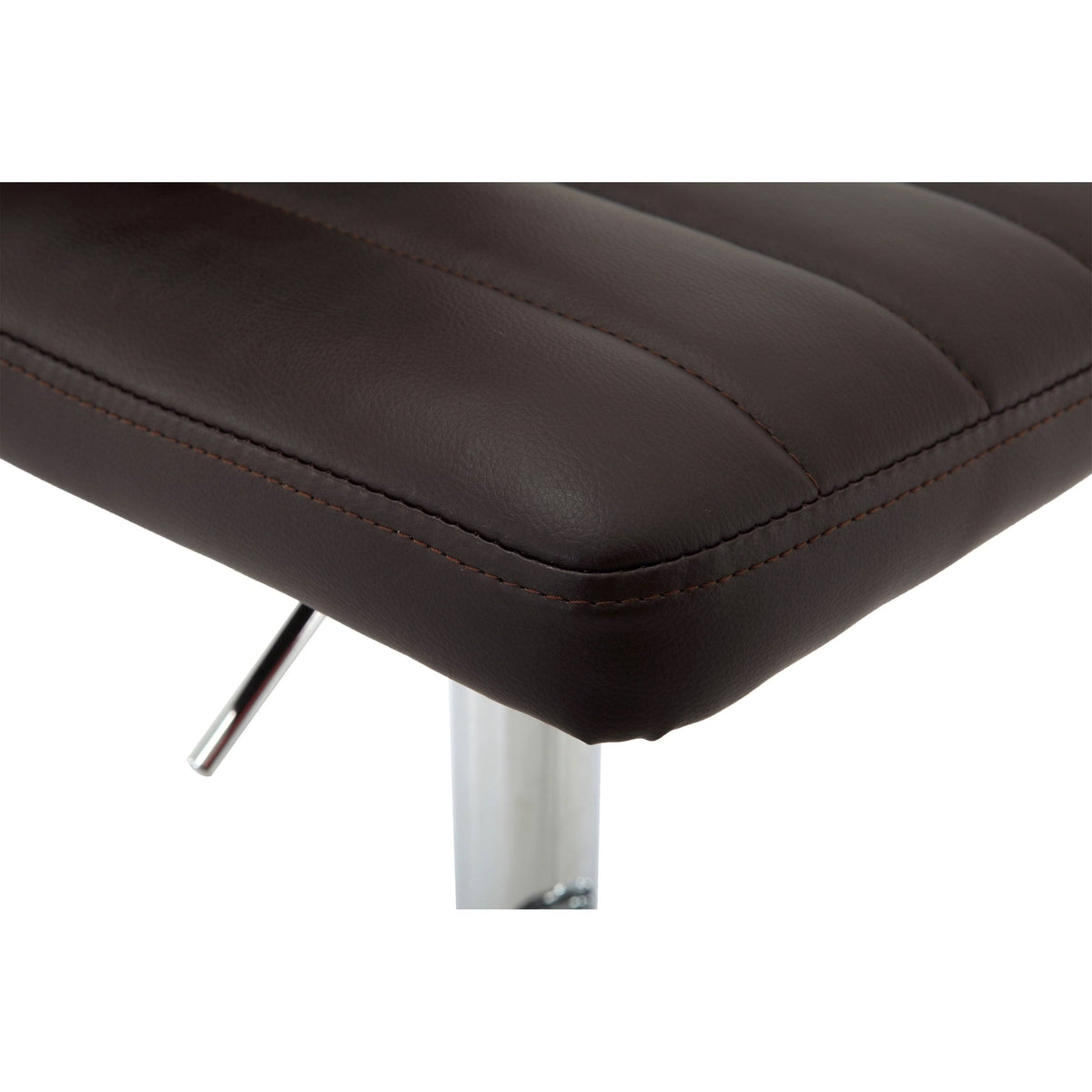 Brown PU Leather Adjustable Bar Stool Set of 2 M399427