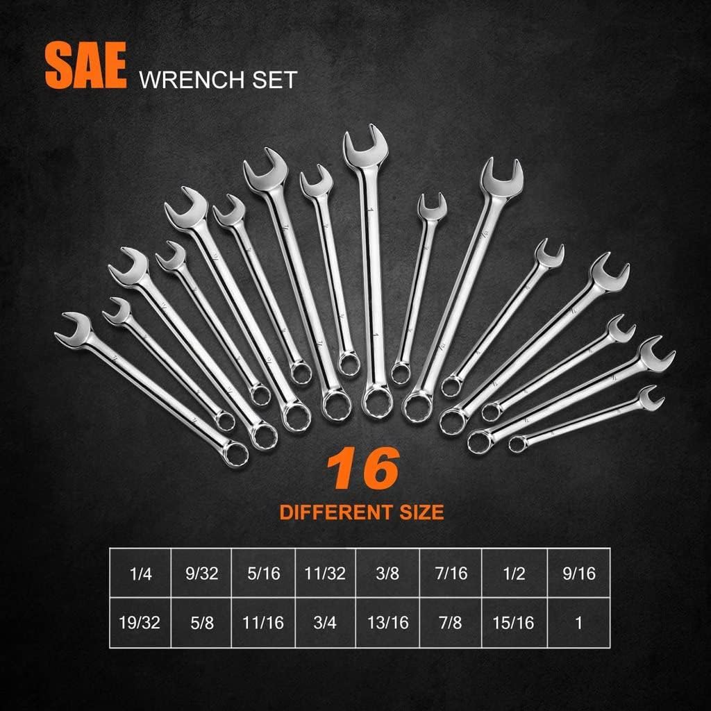 32PCS Chrome Vanadium Steel Ratcheting Wrench Set M793105