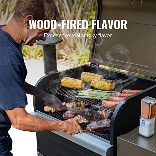 Wood Pellet Grill Smoker with PID Controller, 8-in-1 BBQ Grill, 572 sq in Cooking Area B947370