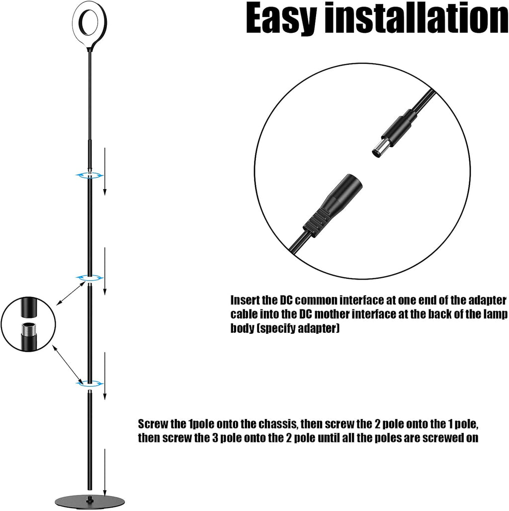 Black Dimmable LED Floor Lamp with Adjustable Gooseneck A14593