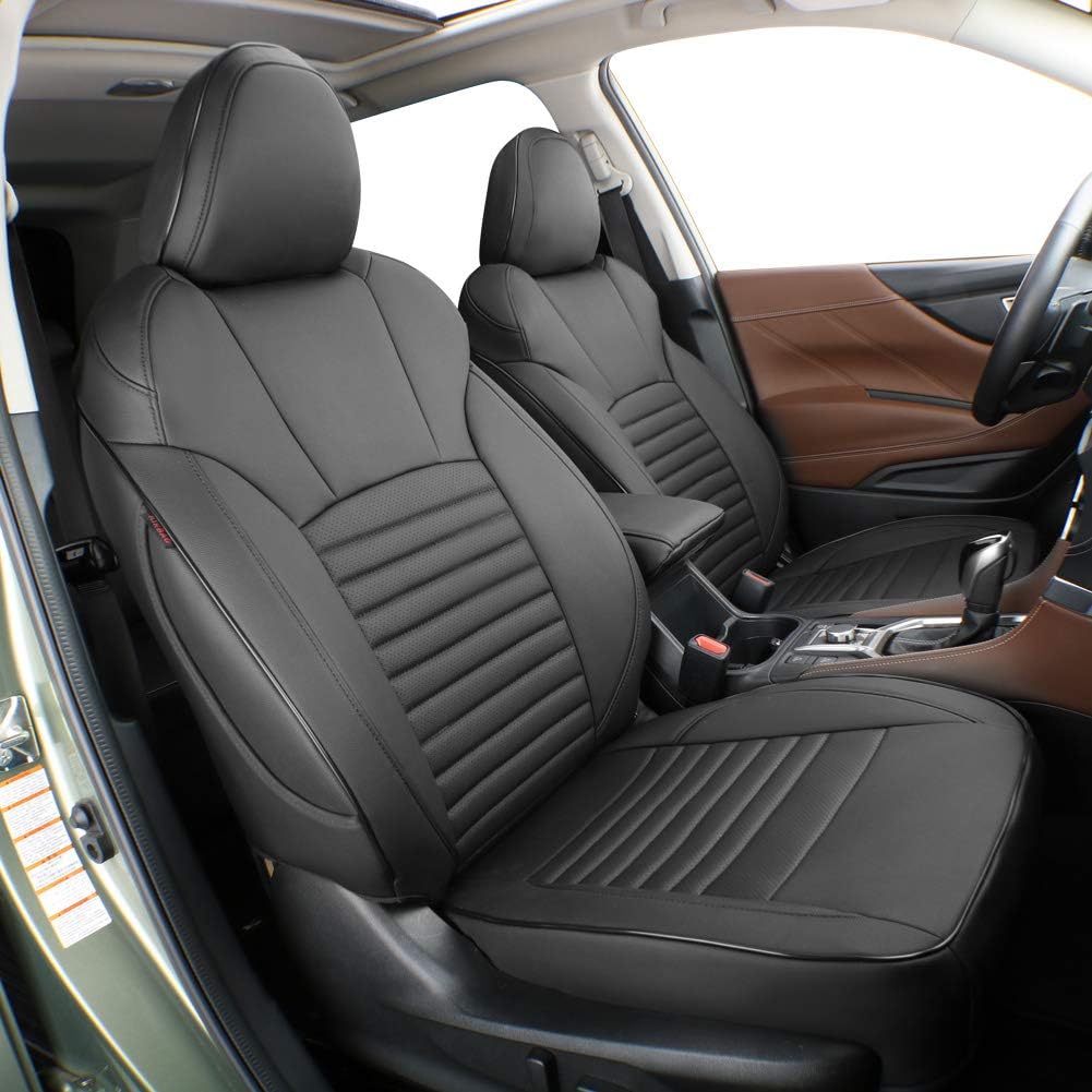 Custom Fit Full Set Car Seat Covers Leatherette Black X45343