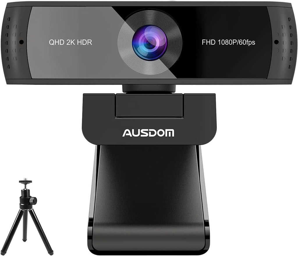 2K QHD Webcam with HDR, Dual Noise Canceling Mics & Privacy Cover V4186