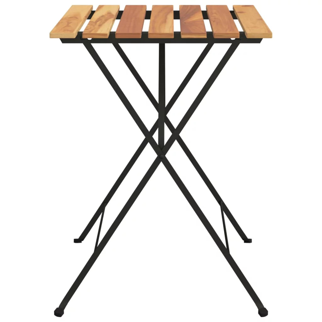 Folding Bistro Table Solid Wood Teak and Steel M865446
