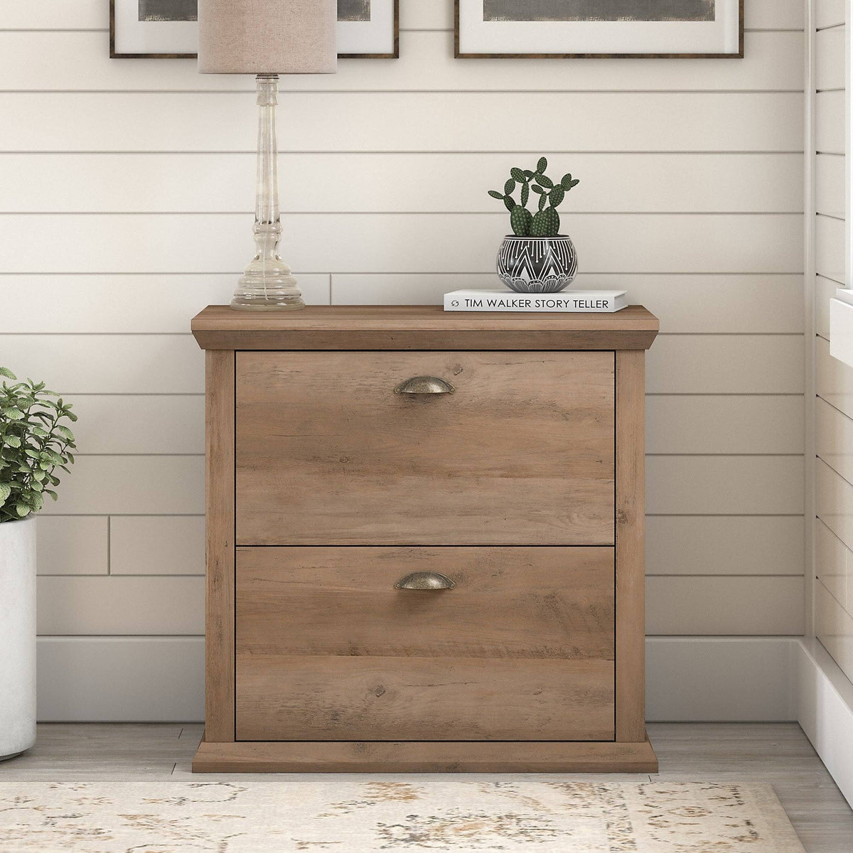 2 Drawer Lateral File Cabinet, Reclaimed Pine Y60497