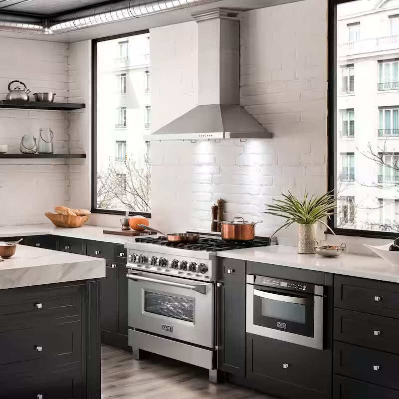 48 in. 400 CFM Ducted Wall Mount Range Hood in Stainless Steel H3062