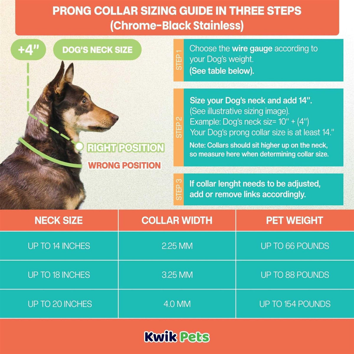Training Dog Prong Collar with ClicLock, 14-in neck, 2.25-mm wide O139