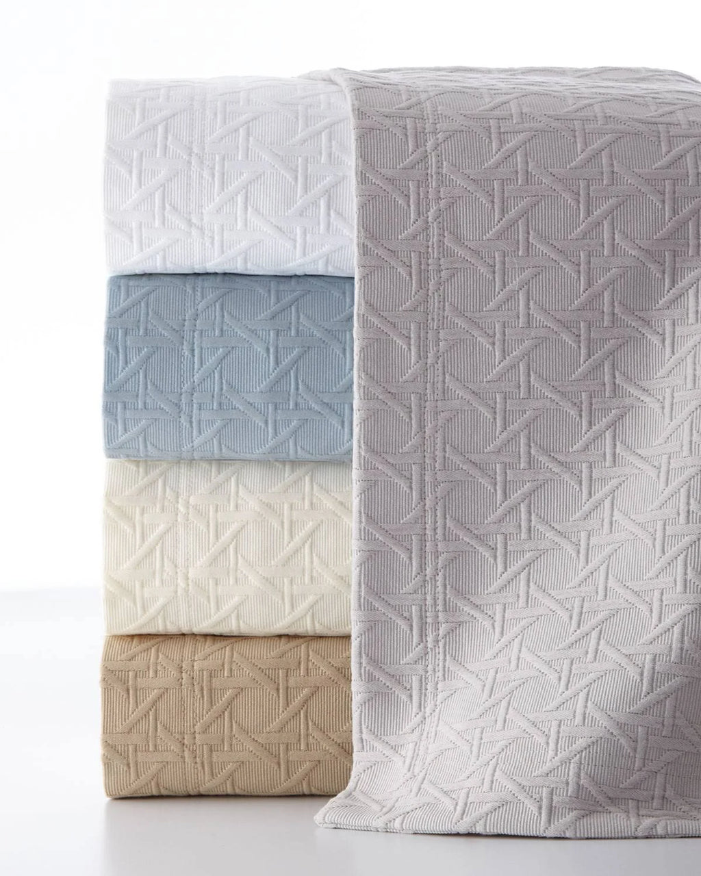 Blue Twin Cane Matelasse Coverlet G193825
