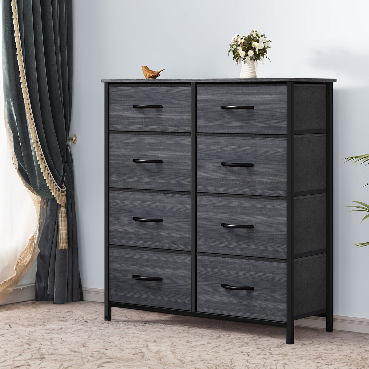 8 Drawer Fabric Storage Dresser with Steel Frame H441