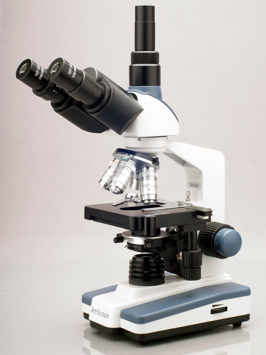 Trinocular Compound Microscope, 40X-2000X Magnification, LED Illumination X911356