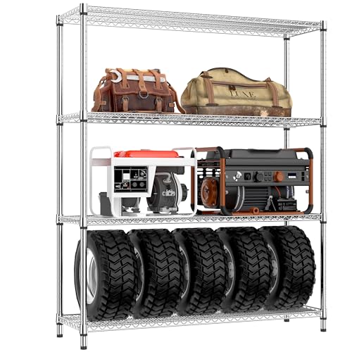 4 Tier Adjustable Heavy Duty Metal Wire Shelving Unit C124