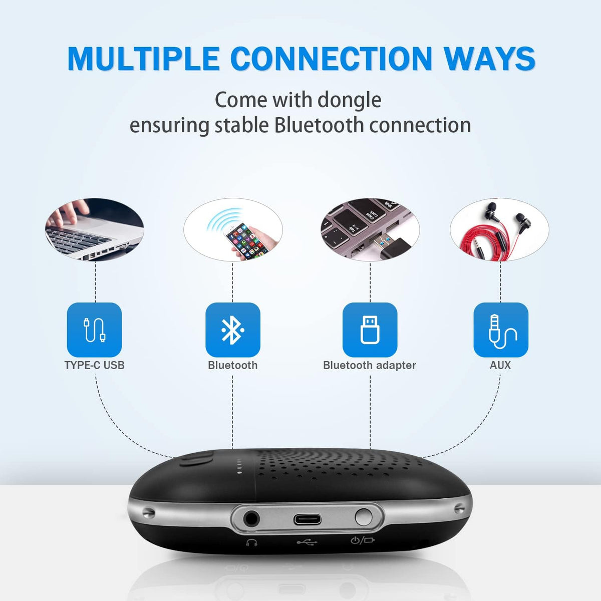 Bluetooth Speakerphone Conference Speaker with 4 Noise Cancellation Mics, Pack of 2 B979