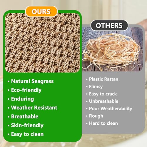 90L Foldable Natural Seagrass Laundry Hamper with Lid Y16886