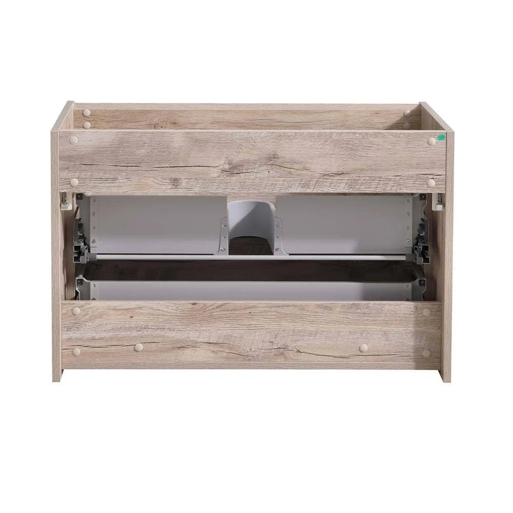 Rustic Natural Wood Wall Hung Bathroom Cabinet B332574