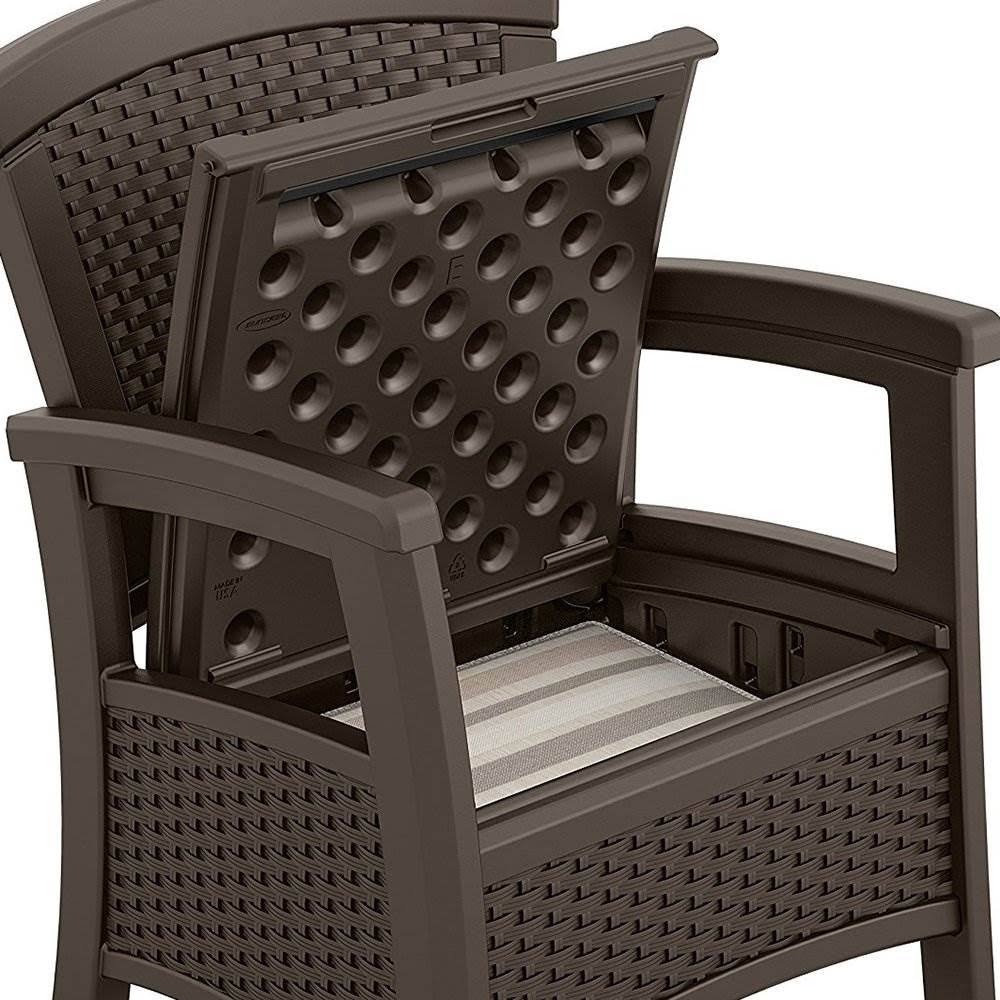 Resin Wicker Club Chair with Storage 2 Pack O558613
