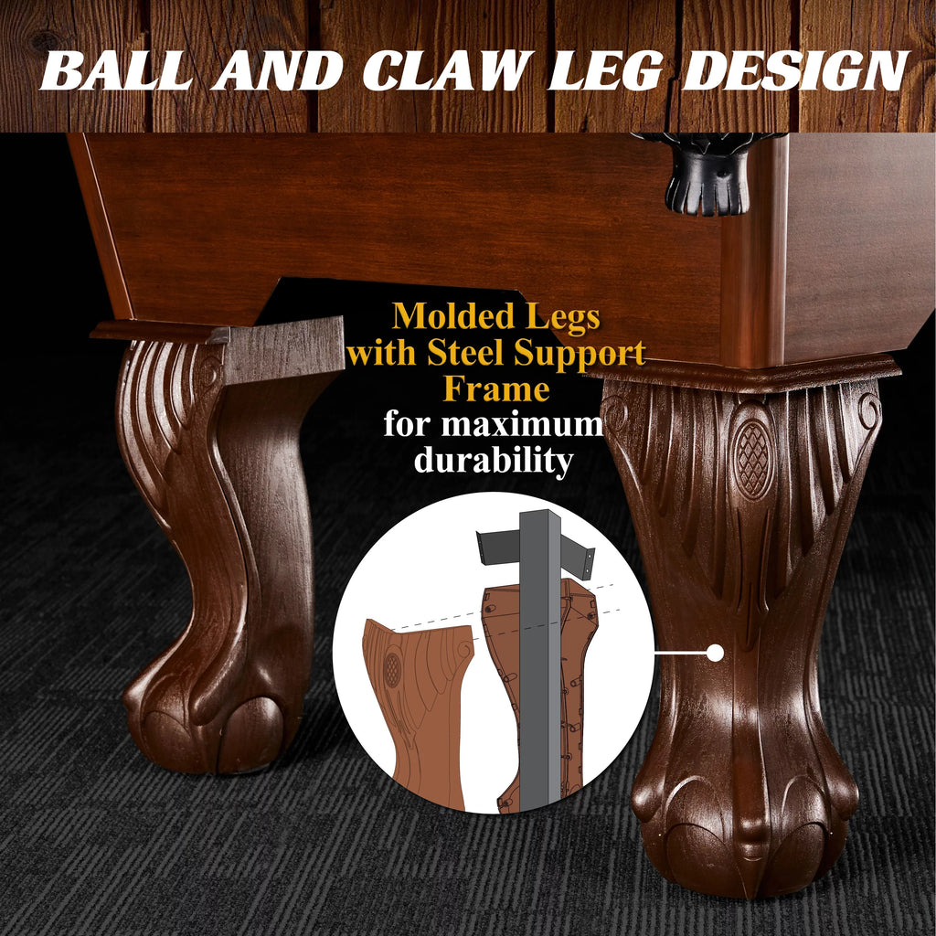 Green Ball and Claw Leg Pool Table H862