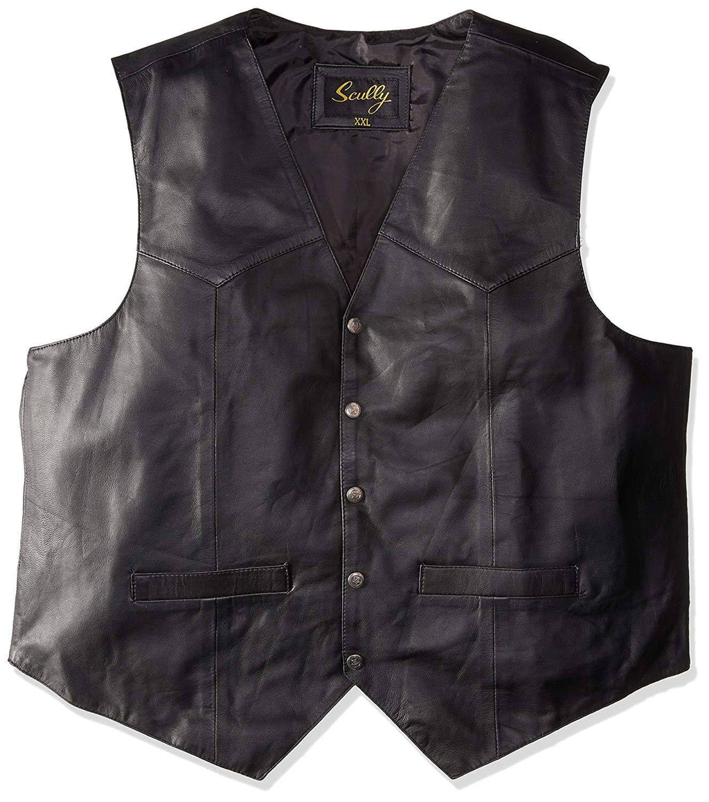 Brown Calf Suede Western Snap Vest O457