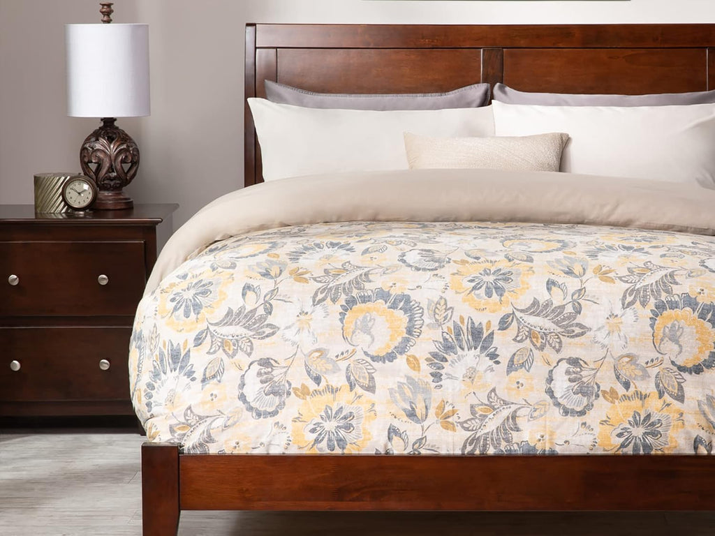 King Walnut Wood Platform Bed D5165