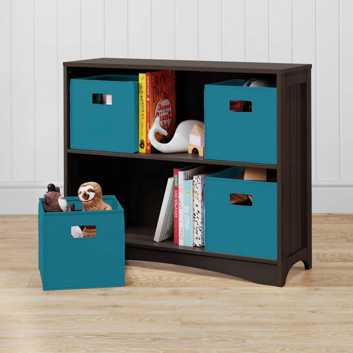 5pc Kids Bookcase Set with 4 Bins E413486