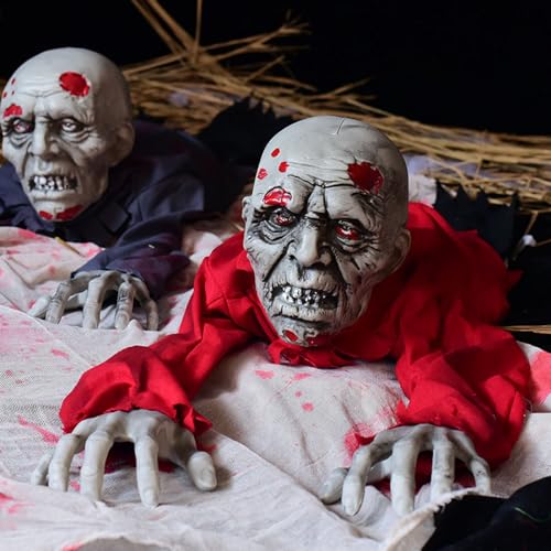Halloween Zombie Groundbreaker Decoration with Scary Sound Glowing Eyes C14427
