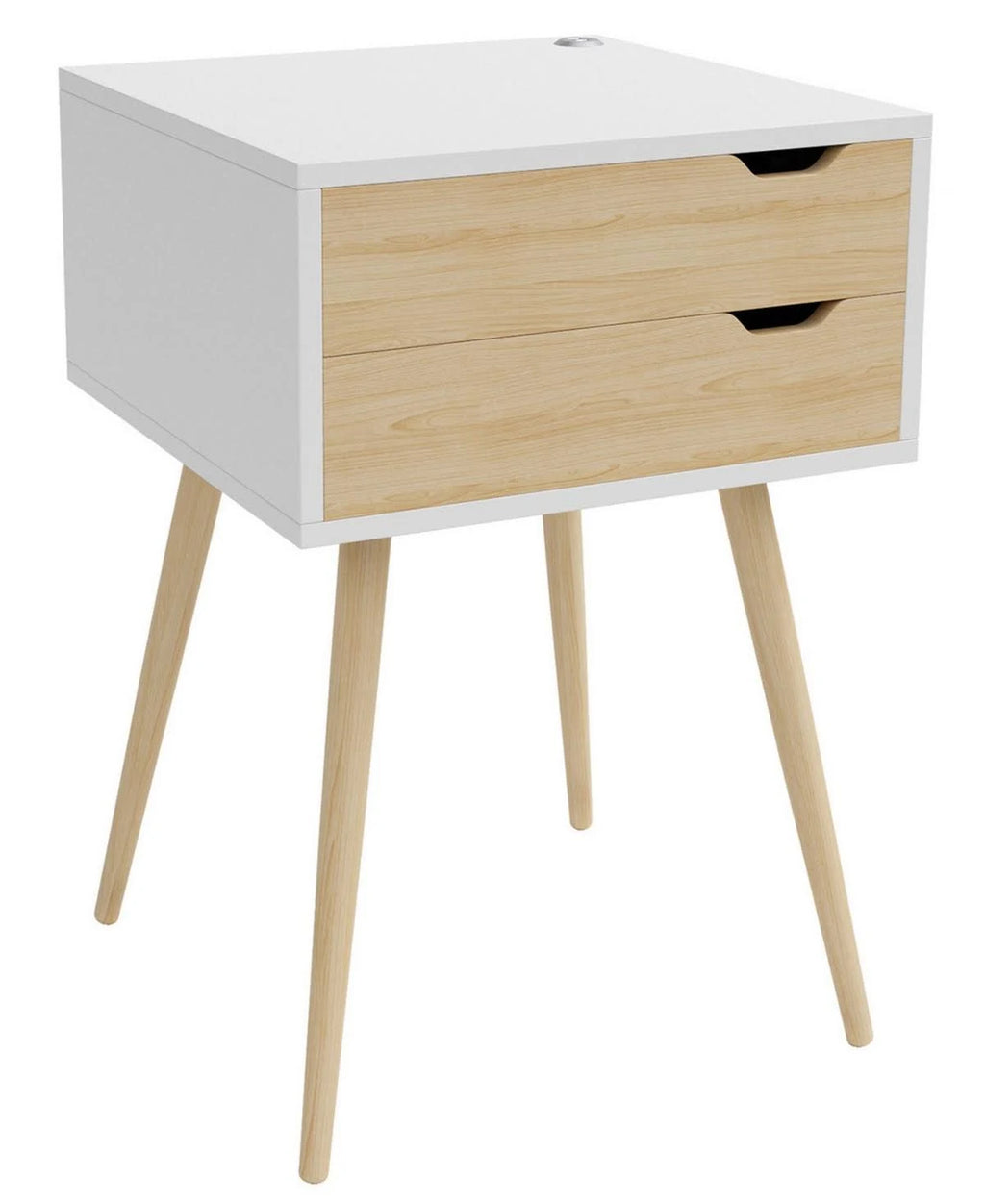 White 2 Drawer Side Table G970