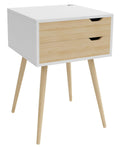 White 2 Drawer Side Table G970