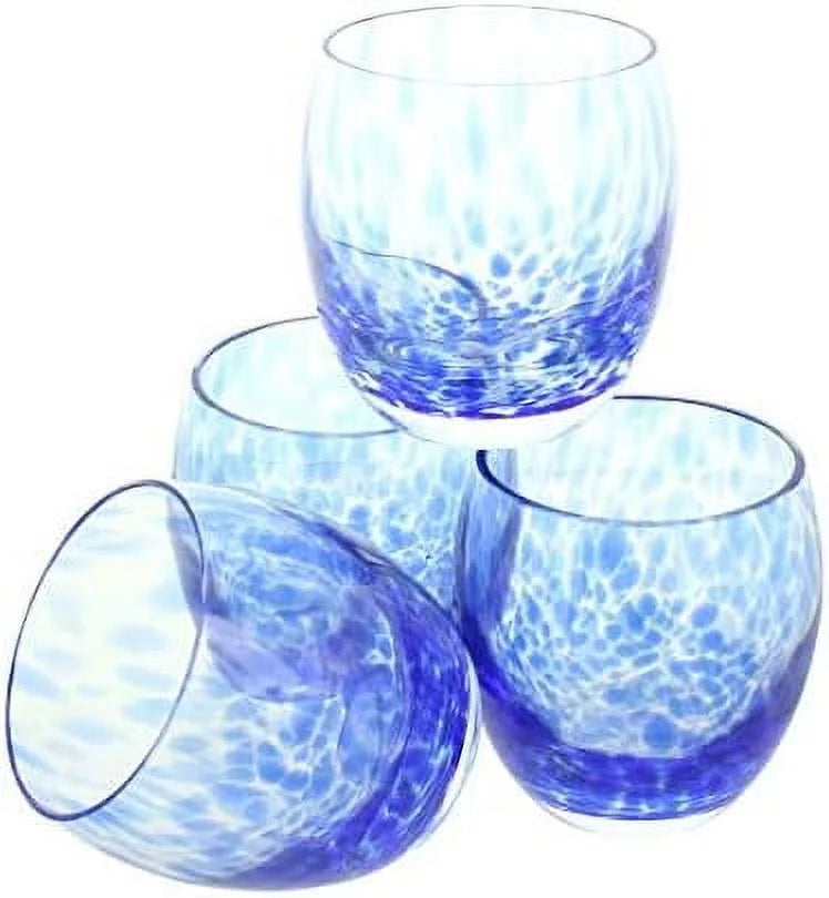 Cobalt Confetti Juice Glass Set Y327