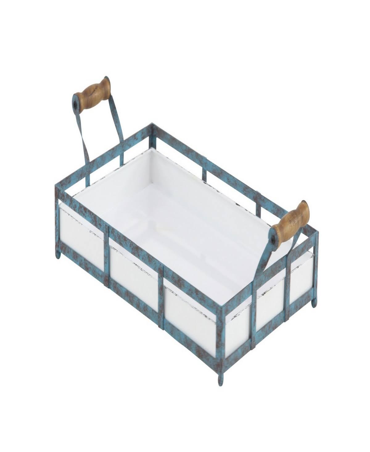 Set of 2 Blue Metal Farmhouse Tray Q45051