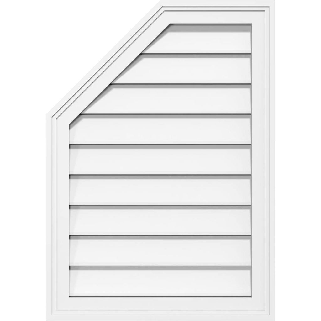 Octagonal Surface Mount PVC Gable Vent with Brickmoul L249884